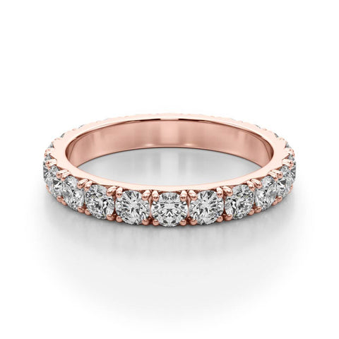 Rose gold Round Diamond Eternity Band with Pavé Setting and Shared Prong Rose gold Round Diamond Eternity Band with Pavé Setting and Shared Prong