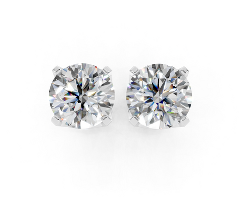 White gold Round Brilliant Diamond Stud Earrings White gold Round Brilliant Diamond Stud Earrings