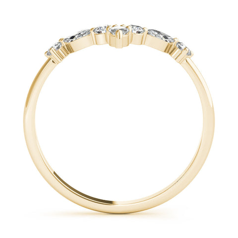 Yellow gold Chevron Marquise and Round Diamond Open Band with Prong Setting Yellow gold Chevron Marquise and Round Diamond Open Band with Prong Setting