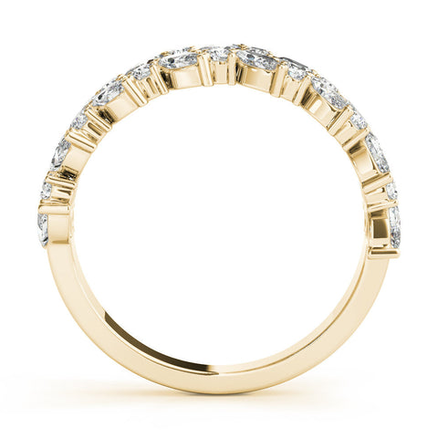 Yellow gold Pave Marquise and Round Diamond Eternity Band with Prong Setting Yellow gold Pave Marquise and Round Diamond Eternity Band with Prong Setting