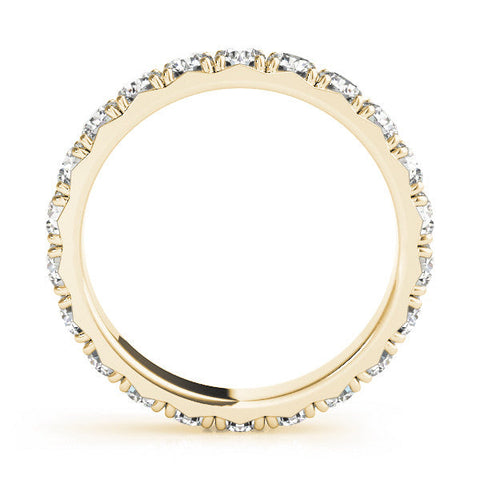 Yellow gold Round Diamond Eternity Band with Pavé Setting and Shared Prong Yellow gold Round Diamond Eternity Band with Pavé Setting and Shared Prong