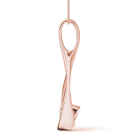Rose gold Round Solitaire Bezel Prong Pendant
