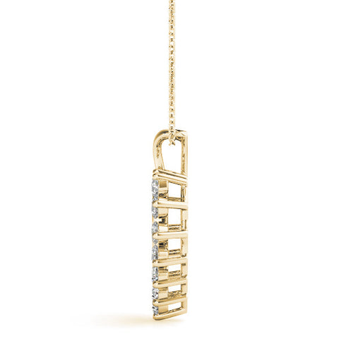 Yellow gold Heart-Shaped Diamond Halo Pendant with Round Brilliant Prong Setting