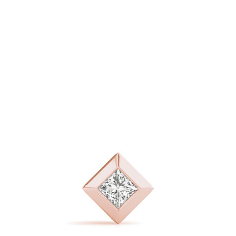 Rose gold Bezel Princess Cut Diamond Pendant