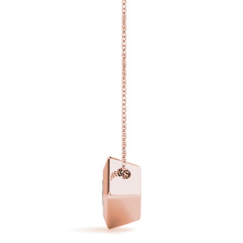Rose gold Bezel Princess Cut Diamond Pendant
