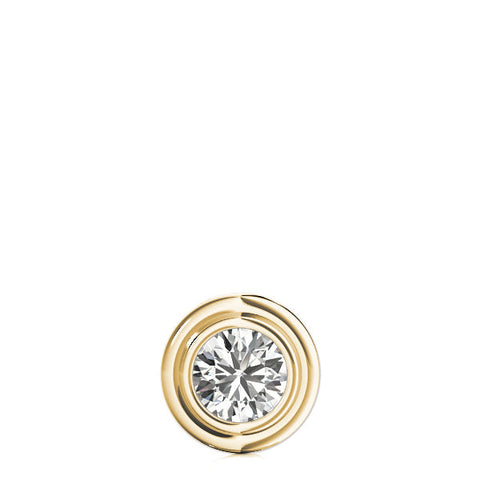 Yellow gold Bezel Round Diamond Pendant