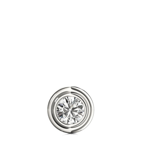 White gold Bezel Round Diamond Pendant