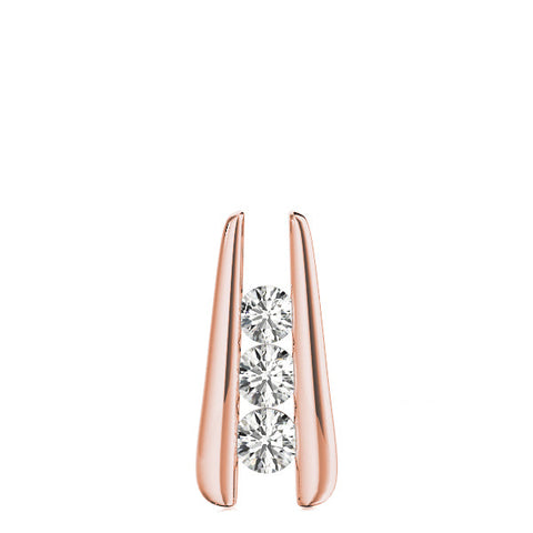 Rose gold Vertical Channel Set Round Diamond Pendant