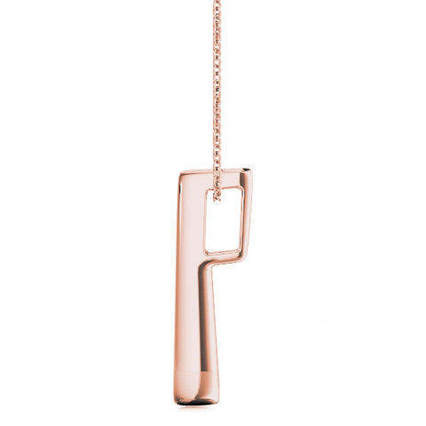 Rose gold Vertical Channel Set Round Diamond Pendant