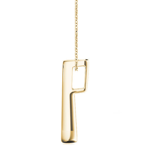Yellow gold Vertical Channel Set Round Diamond Pendant