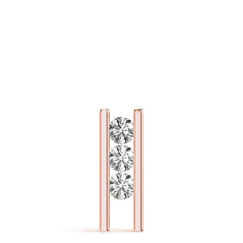 Rose gold Vertical Channel-Set Round Diamond Bar Pendant
