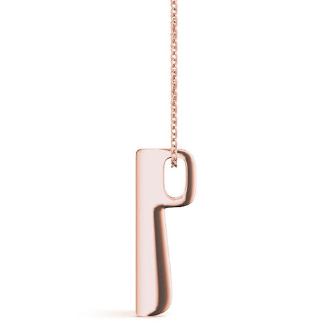 Rose gold Vertical Channel-Set Round Diamond Bar Pendant
