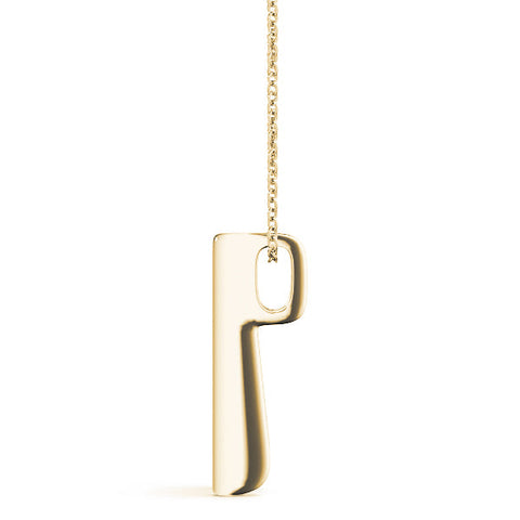 Yellow gold Vertical Channel-Set Round Diamond Bar Pendant
