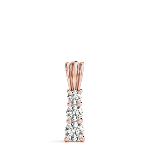 Rose gold Four-Stone Round Prong-Set Diamond Pendant