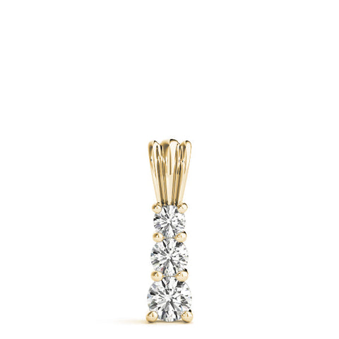 Yellow gold Four-Stone Round Prong-Set Diamond Pendant