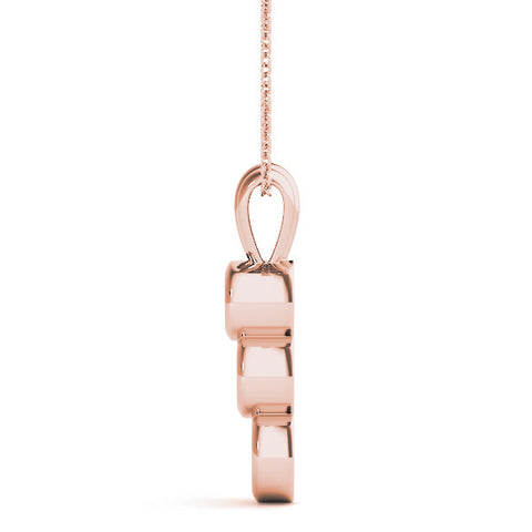 Rose gold Bezel Set Round Diamond Three-Stone Pendant