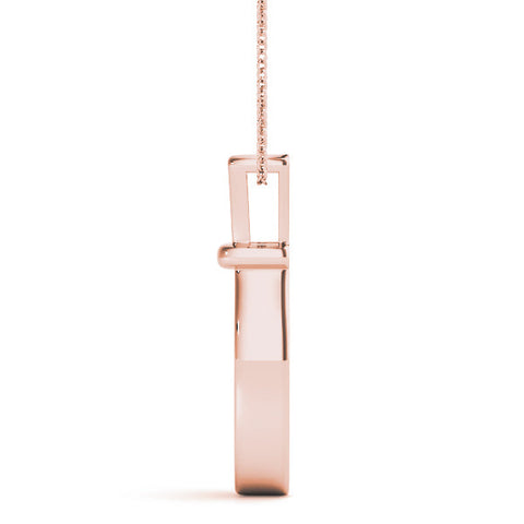 Rose gold Three-Stone Round Diamond Bezel Pendant