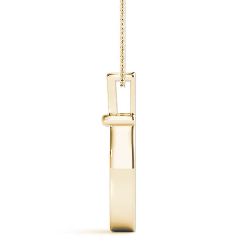 Yellow gold Three-Stone Round Diamond Bezel Pendant