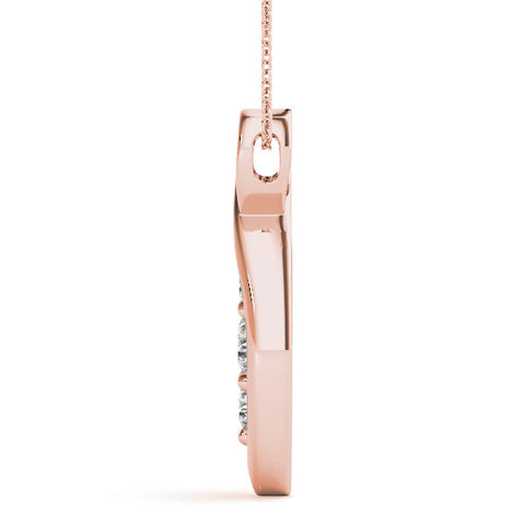 Rose gold Infinity Heart Pendant with Round Diamond Prong Setting