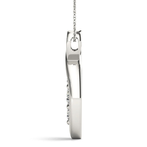 White gold Infinity Heart Pendant with Round Diamond Prong Setting