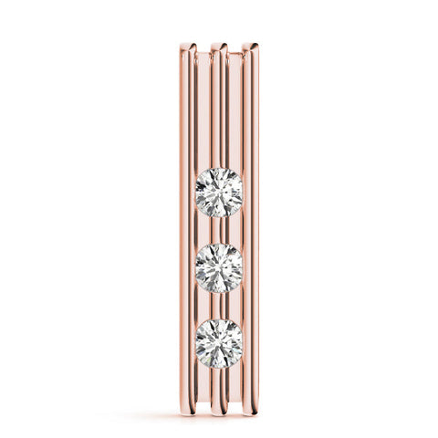 Rose gold Three-Stone Round Channel Set Pendant