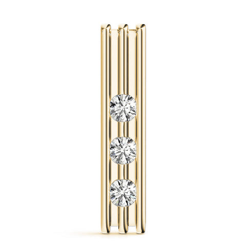 Yellow gold Three-Stone Round Channel Set Pendant
