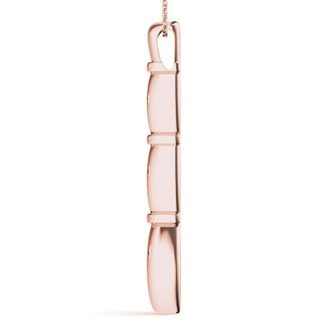 Rose gold Marquise Diamond Bar Pendant with Bezel Setting