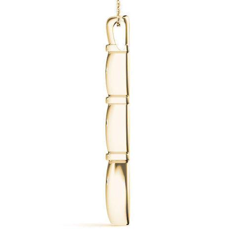 Yellow gold Marquise Diamond Bar Pendant with Bezel Setting