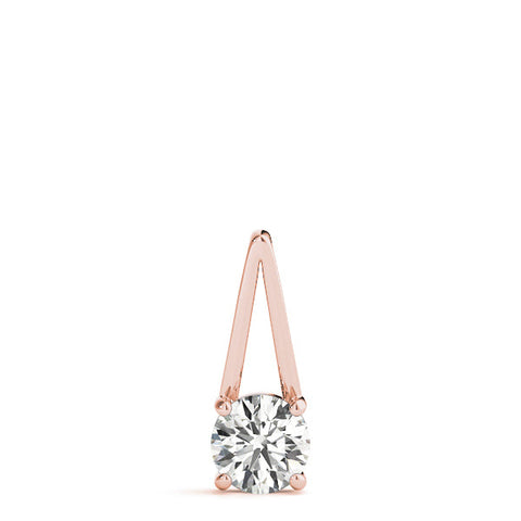 Rose gold Round Solitaire Diamond V-Bale Pendant