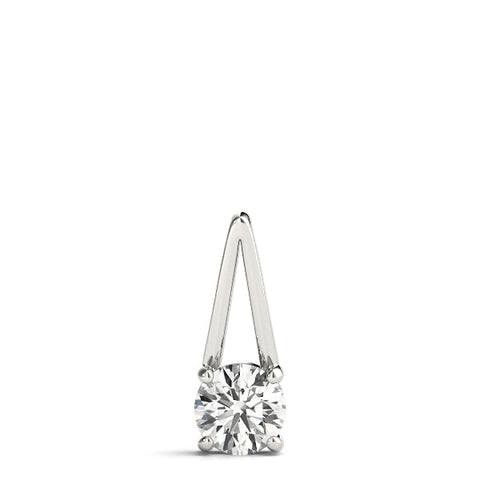 White gold Round Solitaire Diamond V-Bale Pendant