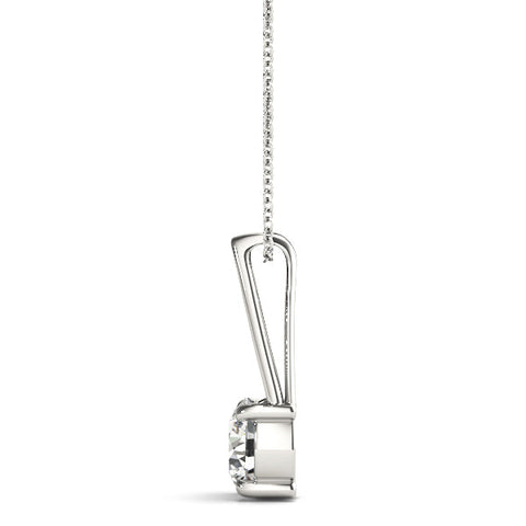White gold Round Solitaire Diamond V-Bale Pendant