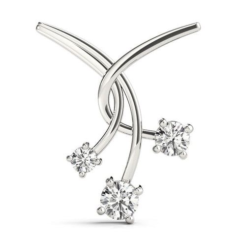 White gold Round Diamond Prong Set Pendant