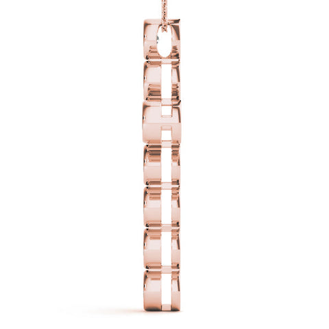 Rose gold Bezel-Set Round Diamond Cross Pendant