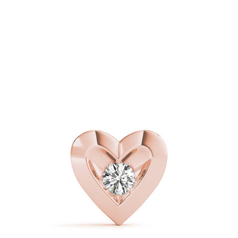 Rose gold Bezel-Set Round Diamond Heart Pendant