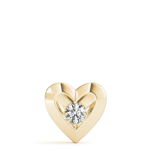 Yellow gold Bezel-Set Round Diamond Heart Pendant