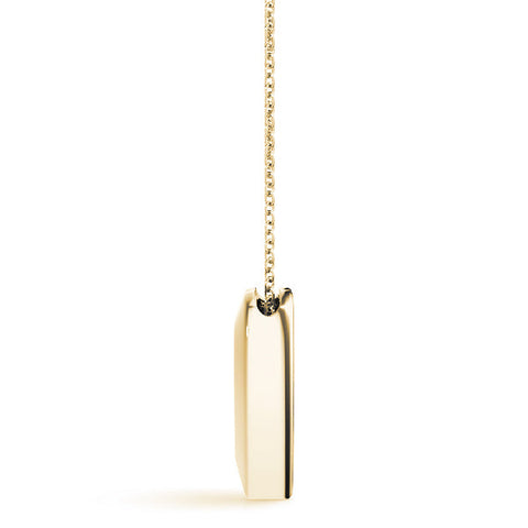 Yellow gold Bezel-Set Round Diamond Heart Pendant
