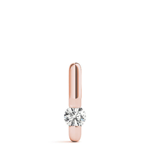 Rose gold Round Bezel-Set Diamond Pendant
