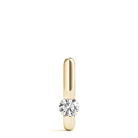 Yellow gold Round Bezel-Set Diamond Pendant