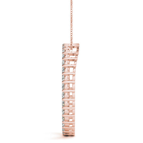 Rose gold Round Diamond Prong-Set Eternity Pendant