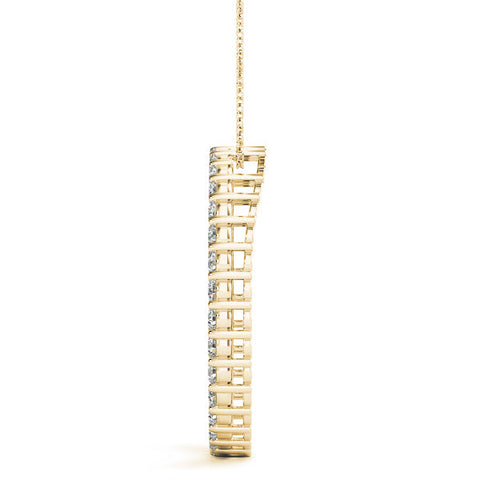 Yellow gold Round Diamond Prong-Set Eternity Pendant