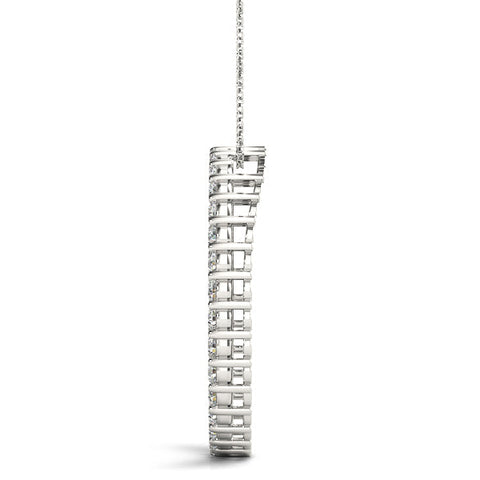 White gold Round Diamond Prong-Set Eternity Pendant
