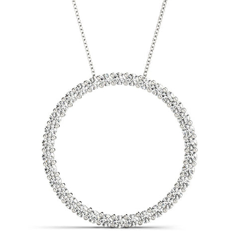 White gold Round Diamond Prong-Set Eternity Pendant
