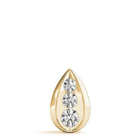 Yellow gold Teardrop Bezel-Set Round Diamond Pendant