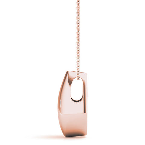 Rose gold Teardrop Bezel-Set Round Diamond Pendant