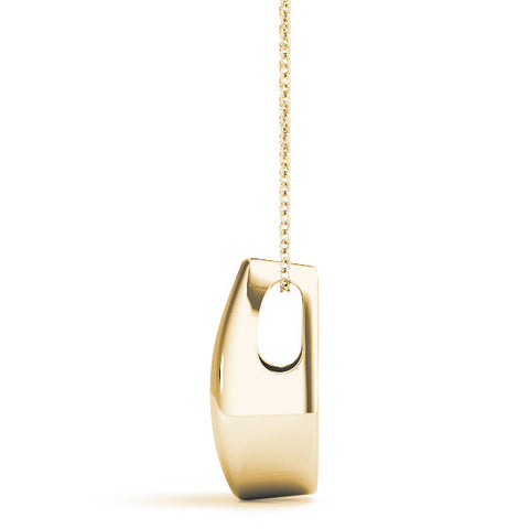 Yellow gold Teardrop Bezel-Set Round Diamond Pendant