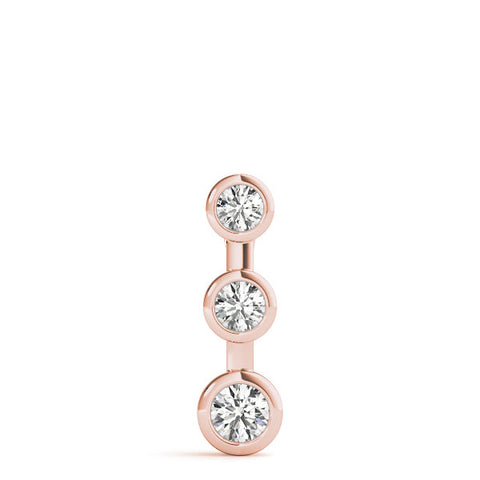 Rose gold Bezel Set Round Diamond Trio Pendant