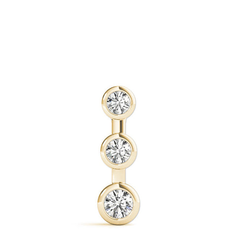 Yellow gold Bezel Set Round Diamond Trio Pendant