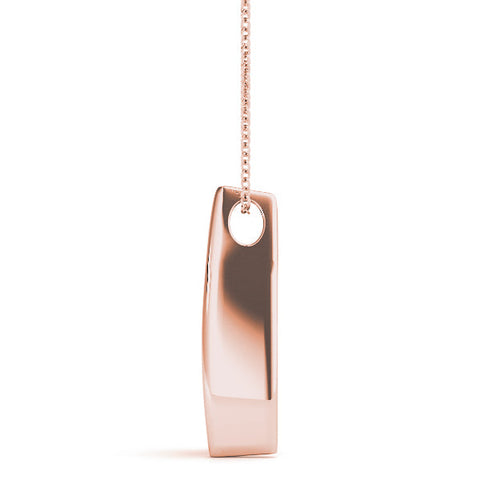 Rose gold Channel Set Round Diamond Prong Pendant