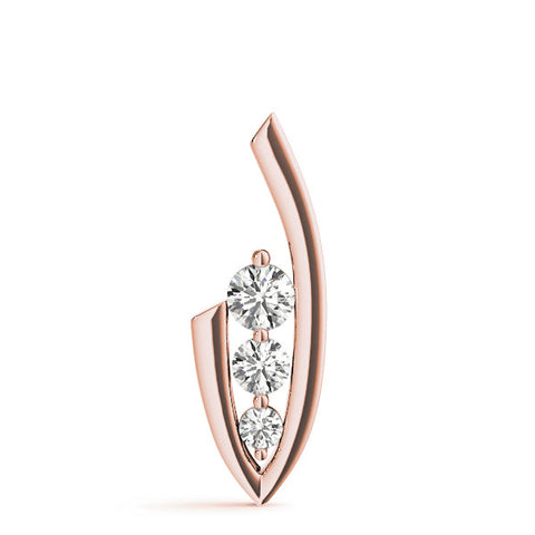 Rose gold Three-Stone Round Prong-Set Pendant