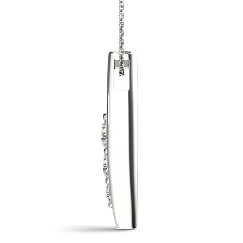 White gold Three-Stone Round Prong-Set Pendant
